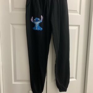 NWOT Lilo & Stitch Black Kid’s Joggers with Blue Stitch